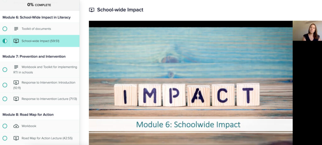 Leading Literacy Impact online course, Module 6: Schoolwide Impact